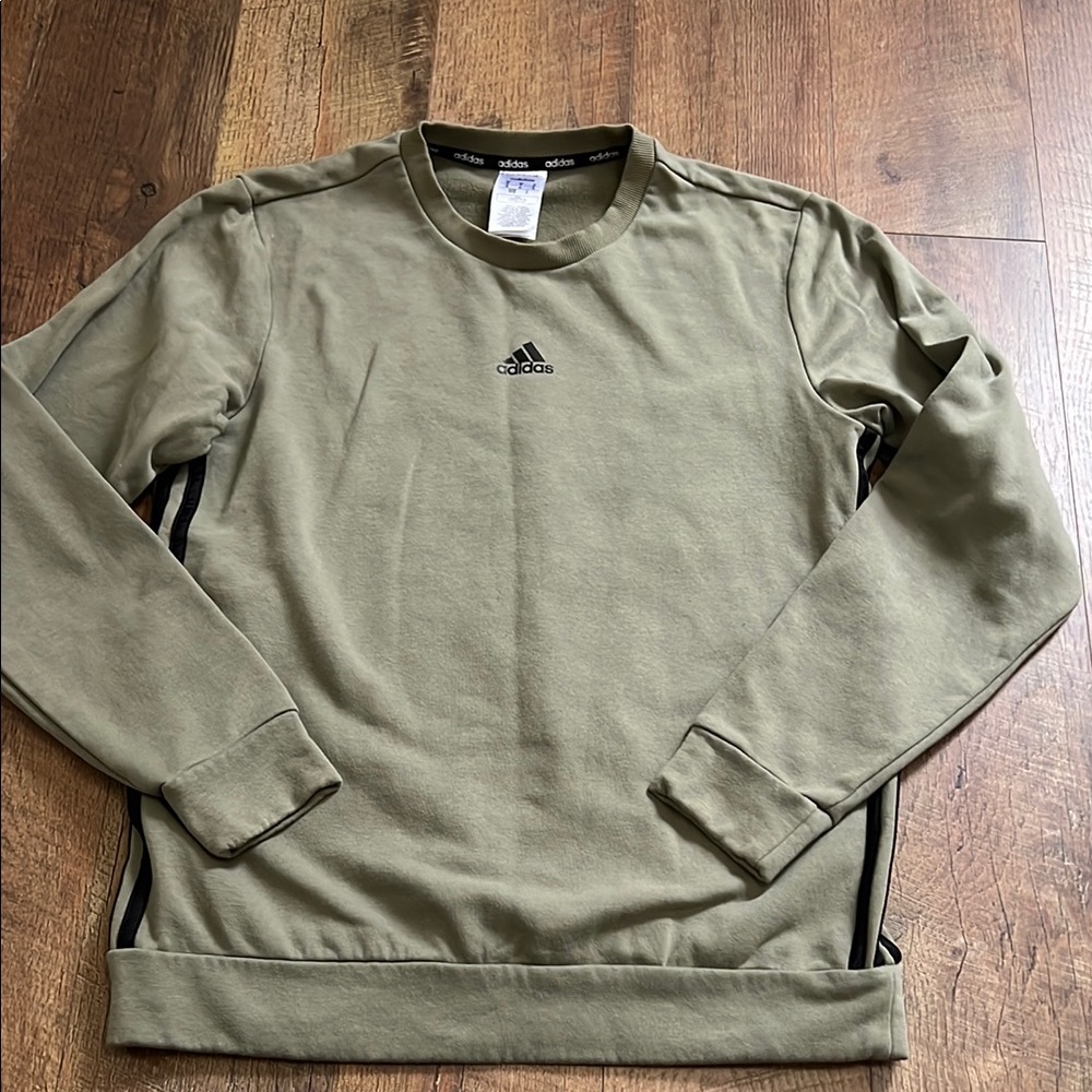 Adidas Men's Olive Green Sweater